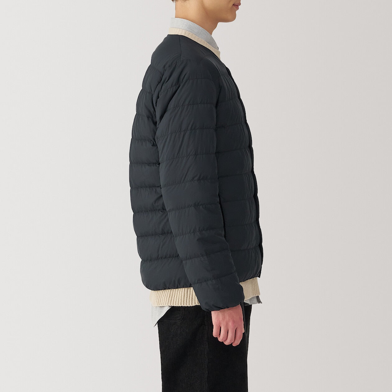 Lightweight Pocketable Collarless Down Puffer Jacket