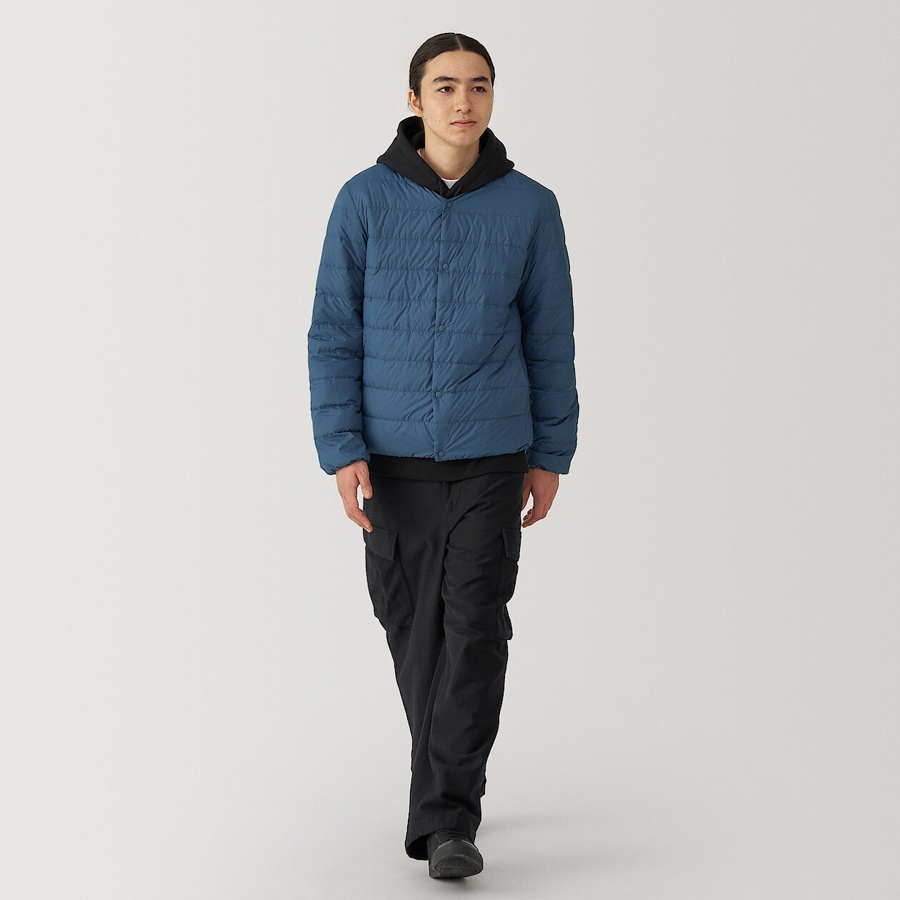 Lightweight Pocketable Collarless Down Puffer Jacket