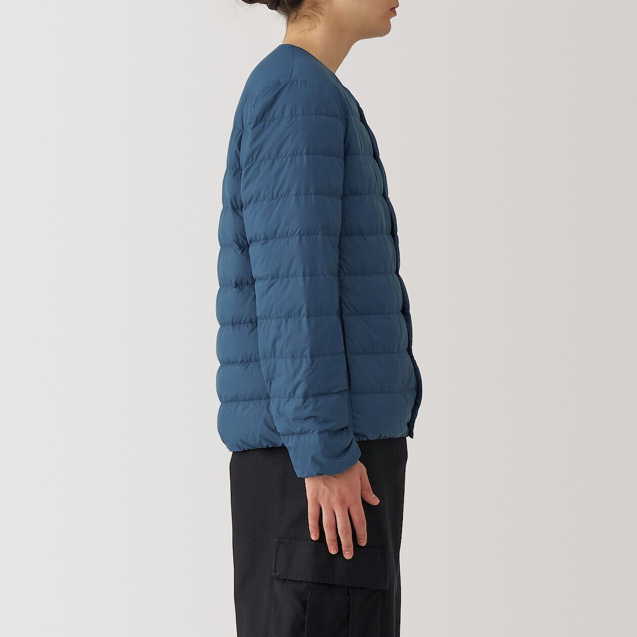 Lightweight Pocketable Collarless Down Puffer Jacket