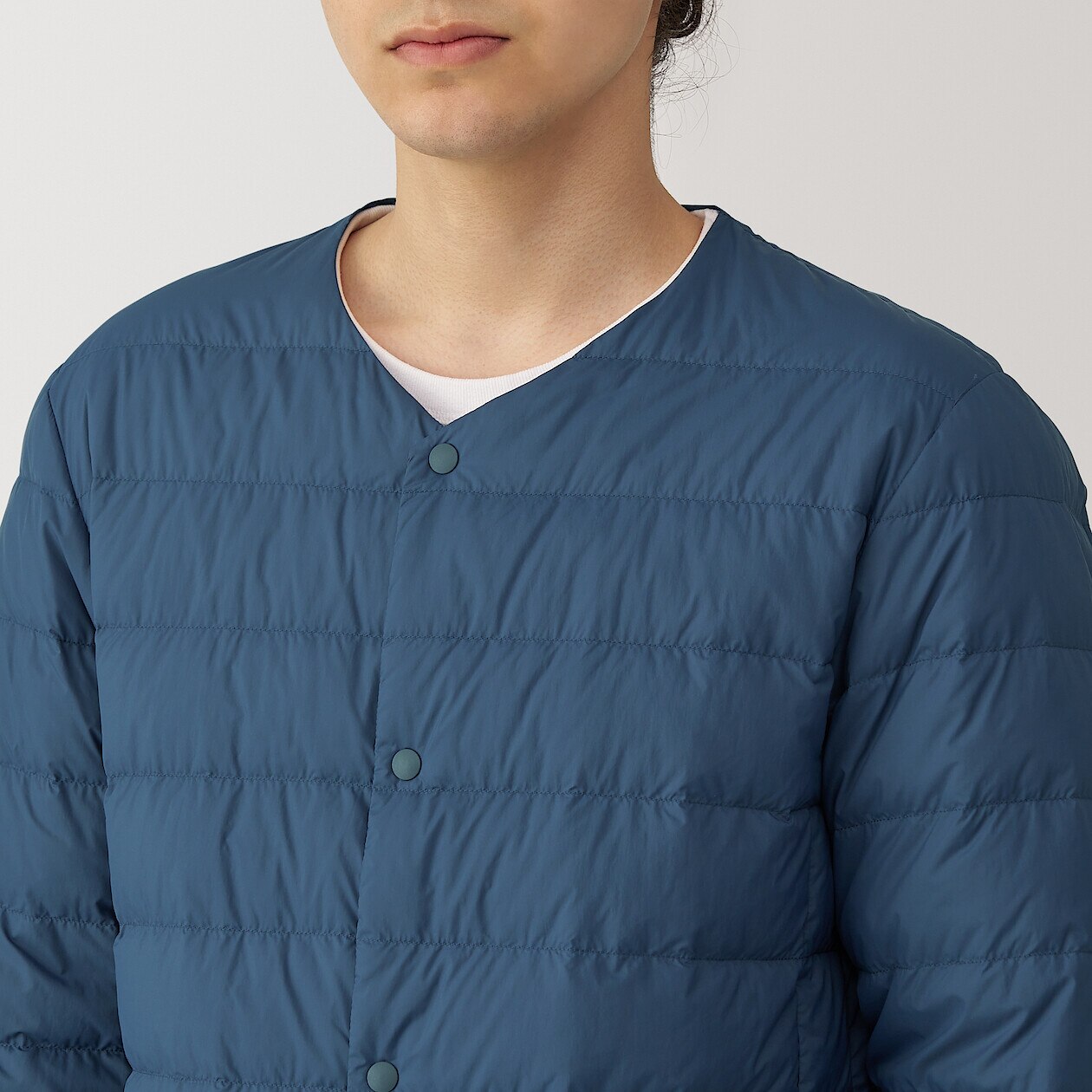 Lightweight Pocketable Collarless Down Puffer Jacket
