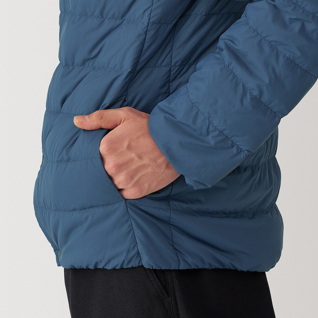 Lightweight Pocketable Collarless Down Puffer Jacket