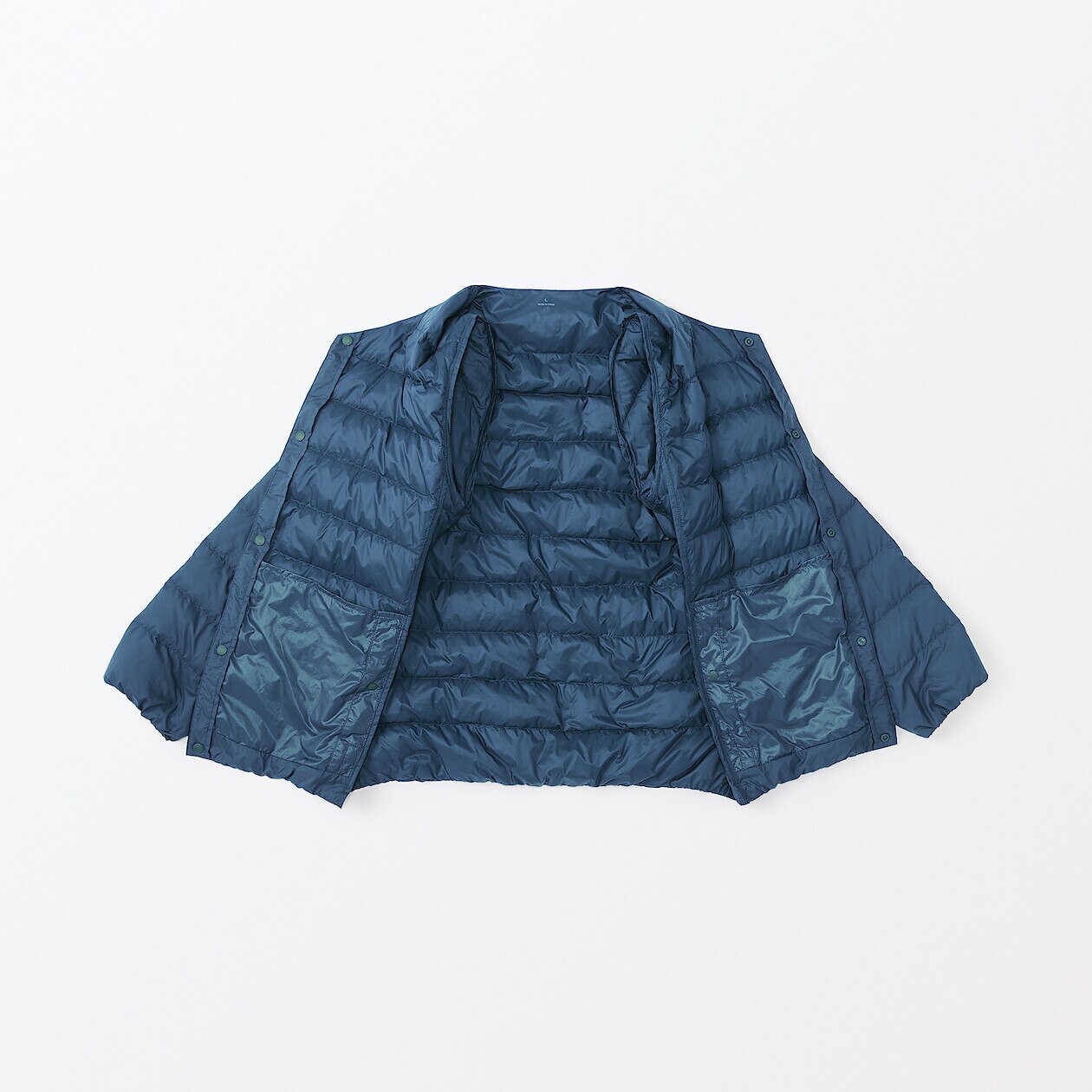 Lightweight Pocketable Collarless Down Puffer Jacket
