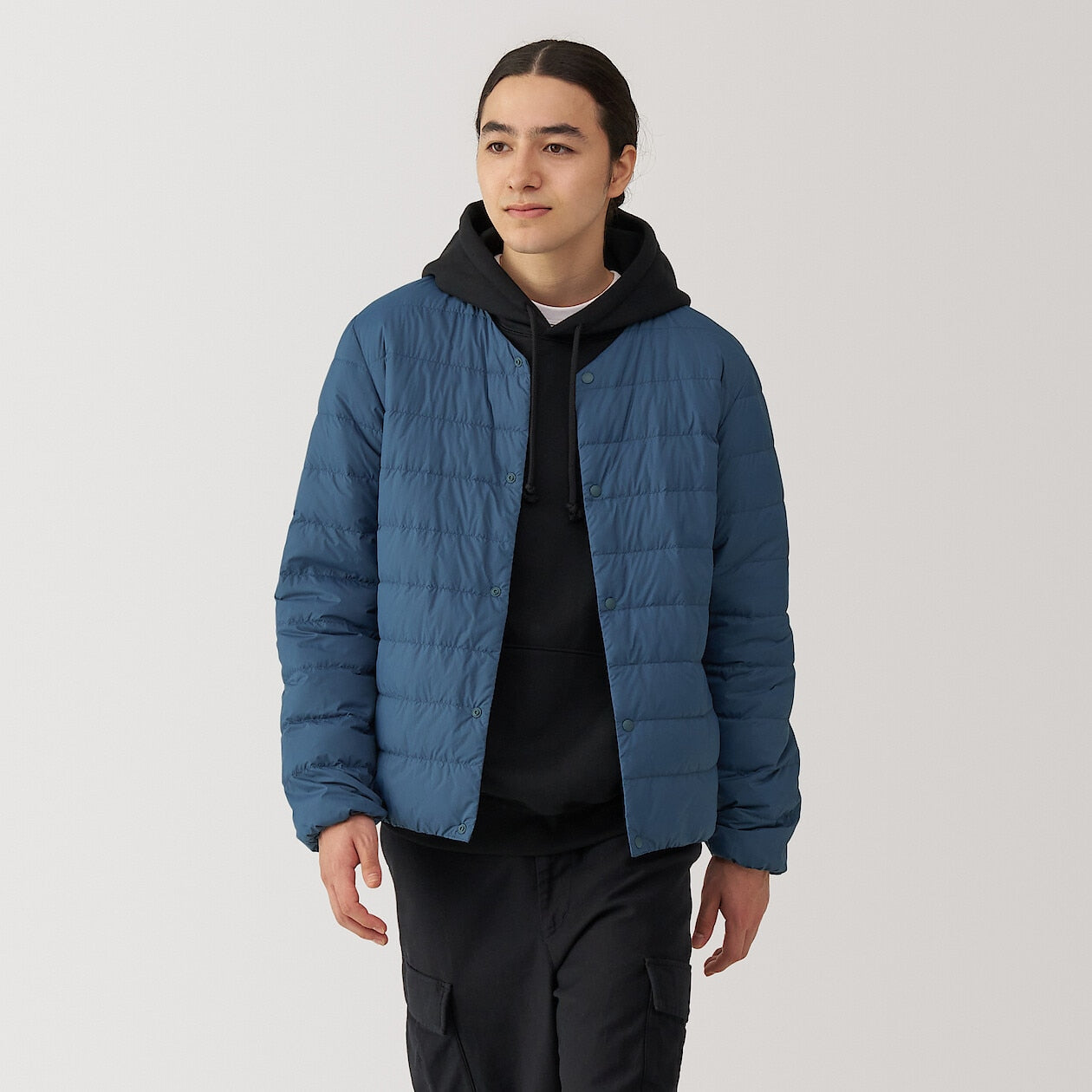 Lightweight Pocketable Collarless Down Puffer Jacket