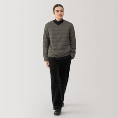 Lightweight Pocketable Collarless Down Puffer Jacket