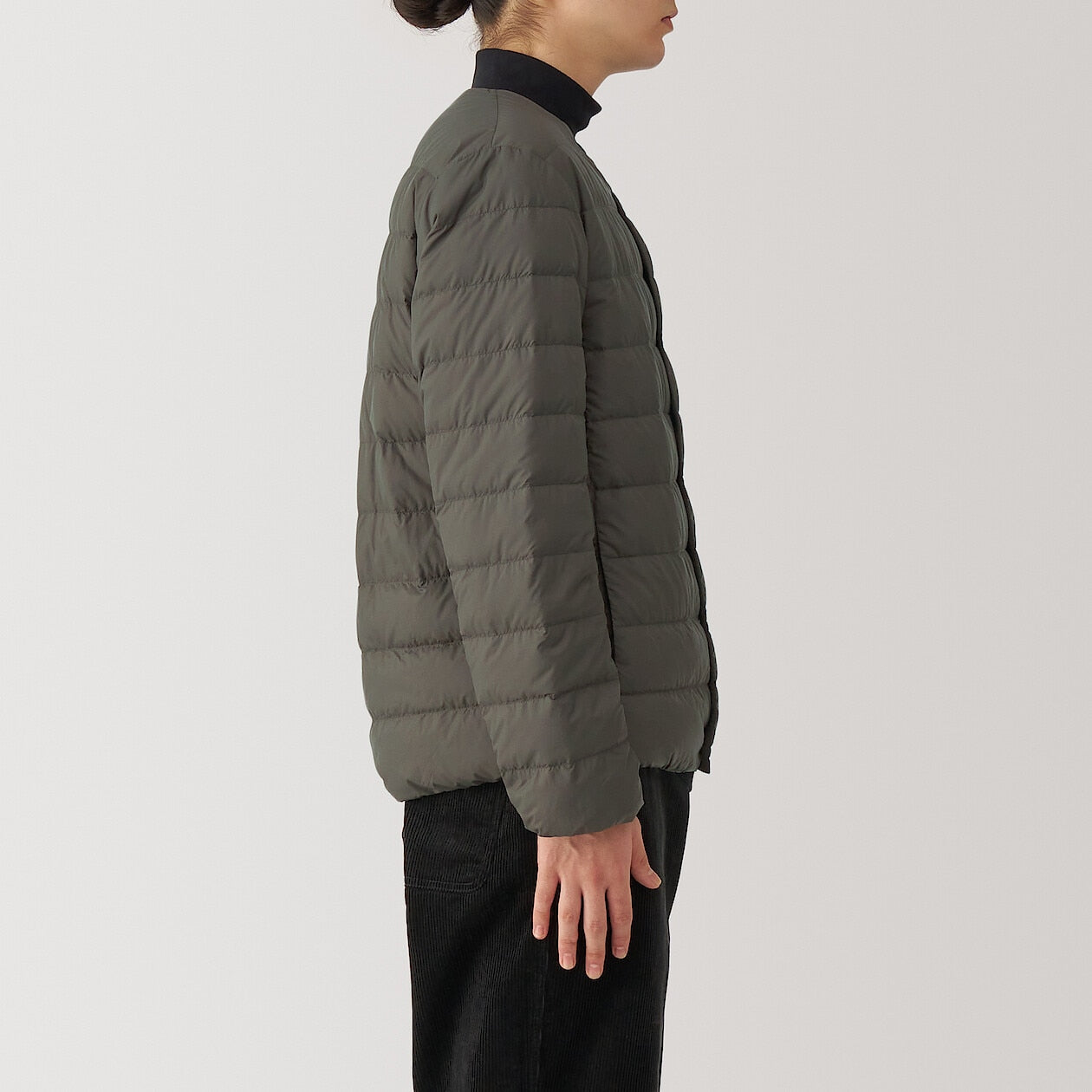 Lightweight Pocketable Collarless Down Puffer Jacket