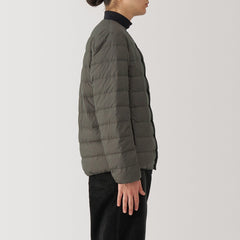 Lightweight Pocketable Collarless Down Puffer Jacket