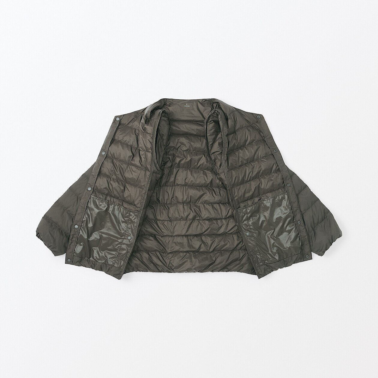Lightweight Pocketable Collarless Down Puffer Jacket