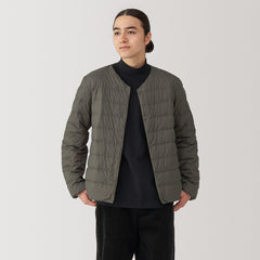 Lightweight Pocketable Collarless Down Puffer Jacket