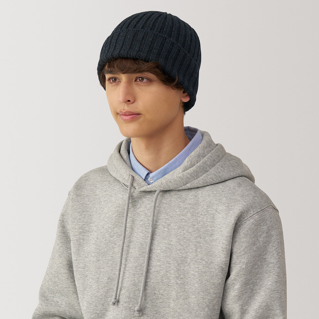 Wool Blend Ribbed Beanie
