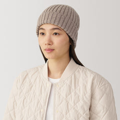 Wool Blend Ribbed Beanie