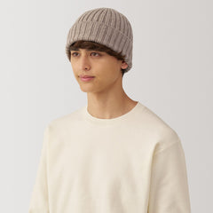 Wool Blend Ribbed Beanie