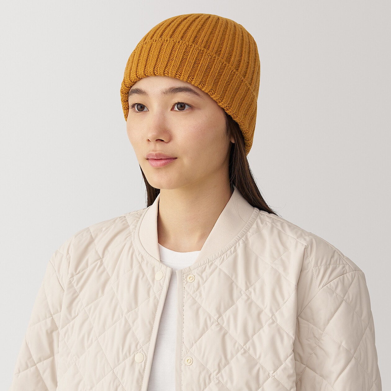 Wool Blend Ribbed Beanie