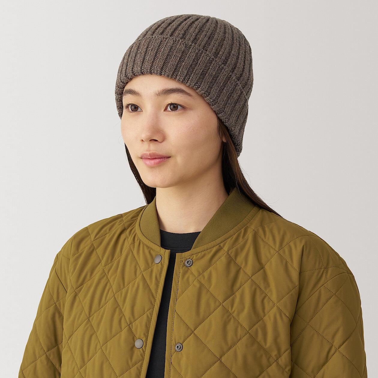 Wool Blend Ribbed Beanie