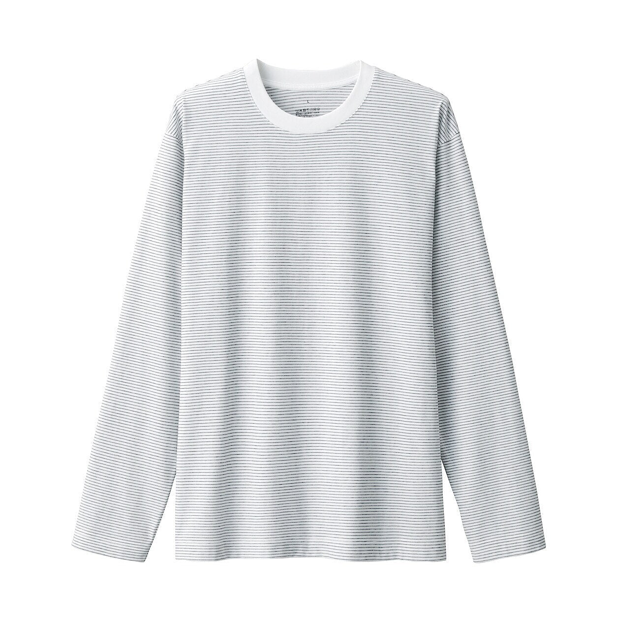 Jersey Striped Crewneck Striped Long Sleeve T-Shirt