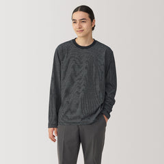 Jersey Striped Crewneck Striped Long Sleeve T-Shirt