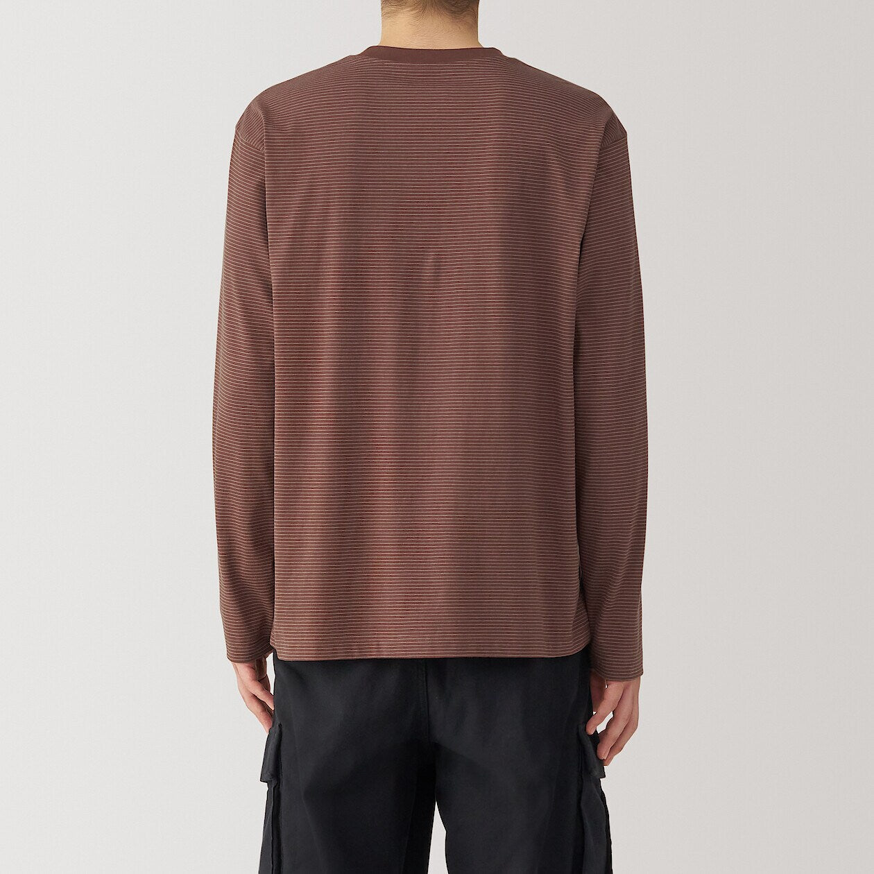 Jersey Striped Crewneck Striped Long Sleeve T-Shirt