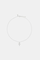 Iced Cross Pendant Necklace - 25mm