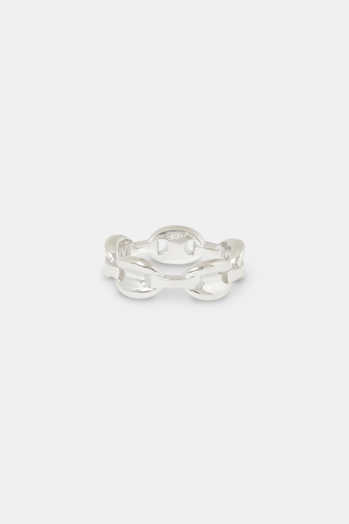Polished Coffee Bean Link Ring - 8mm