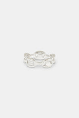 Polished Coffee Bean Link Ring - 8mm