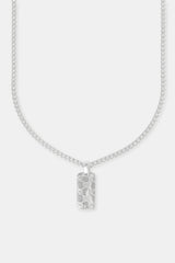 Polished Cross Outline Dog Tag Necklace - 25mm