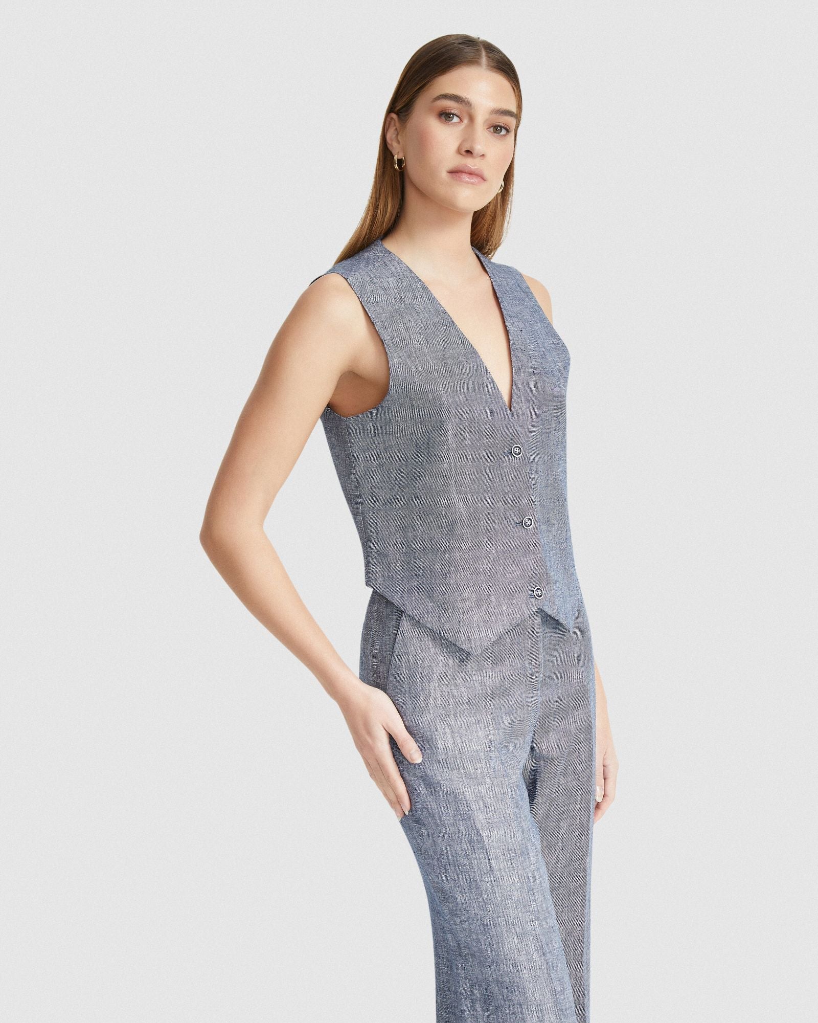 Vienna Linen Twill Waistcoat