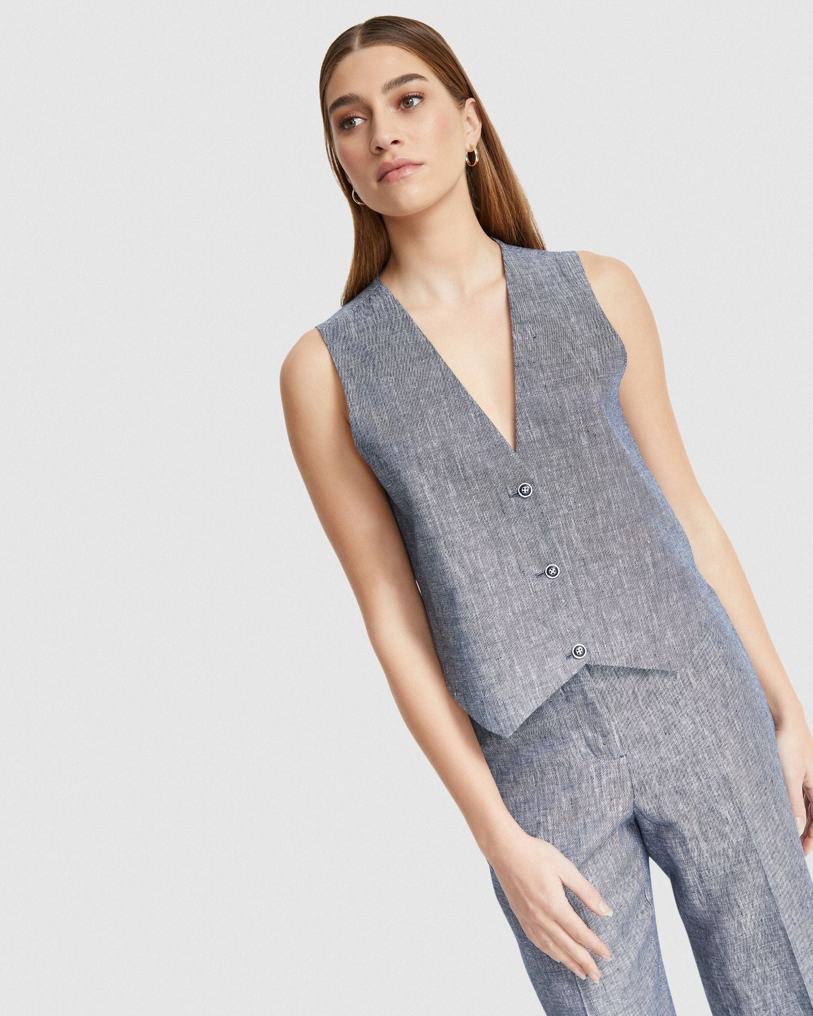 Vienna Linen Twill Waistcoat