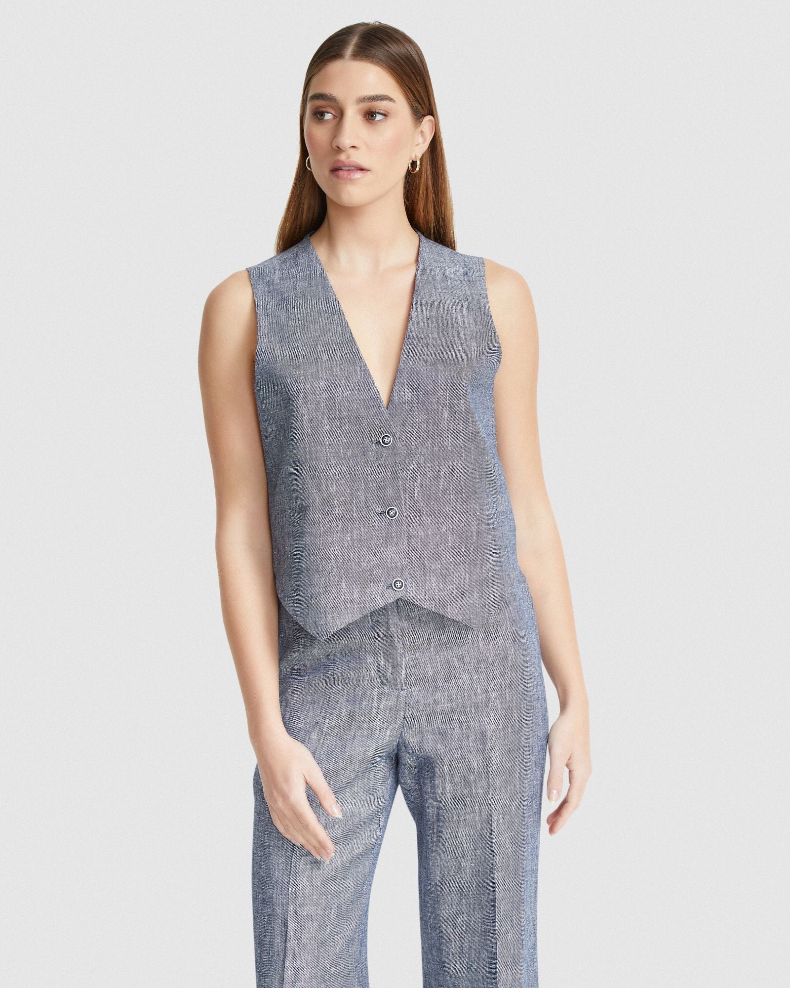 Vienna Linen Twill Waistcoat