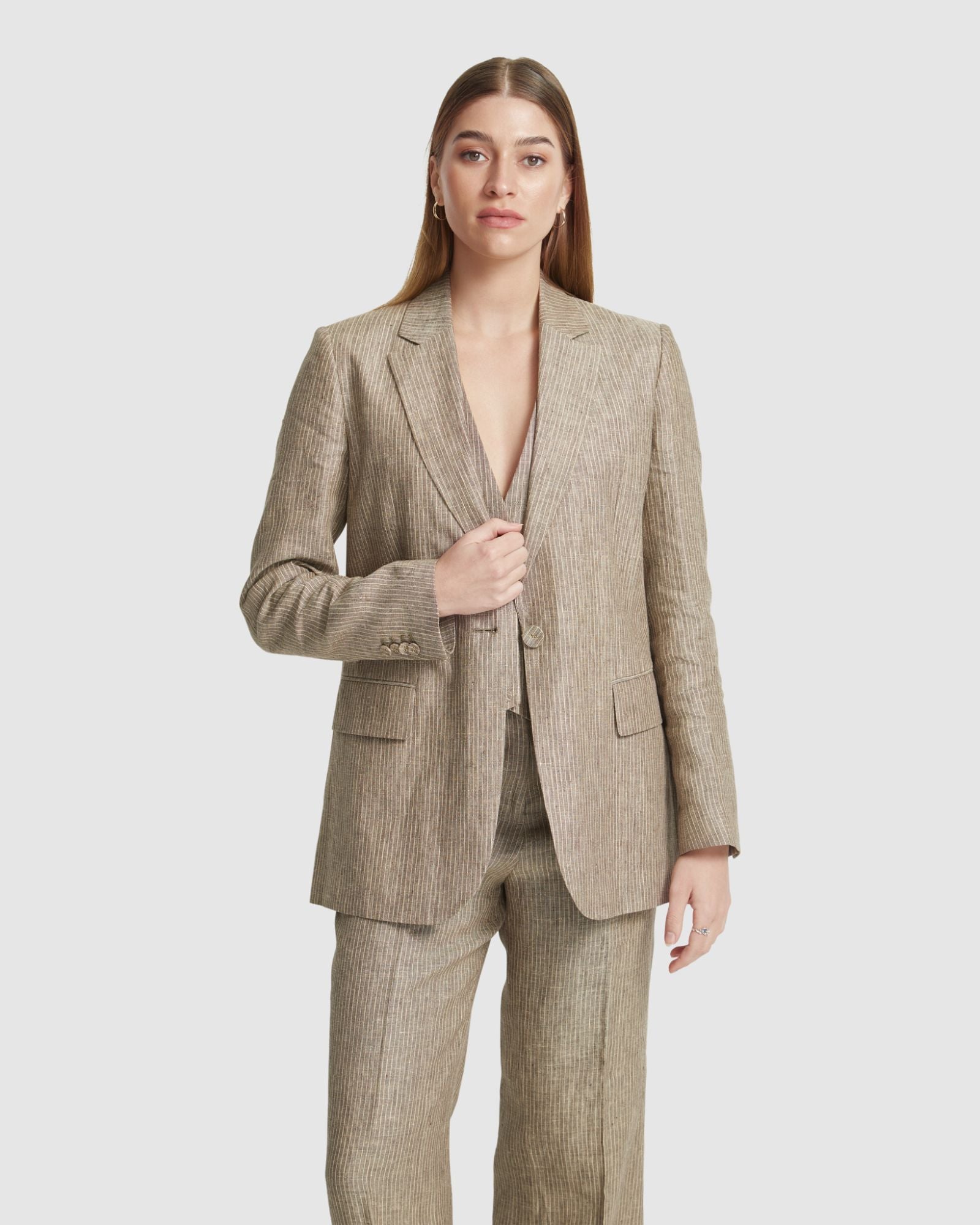 Willow Linen Pinstripe Jacket