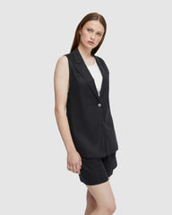 Scarlet Linen Waistcoat