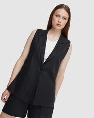 Scarlet Linen Waistcoat