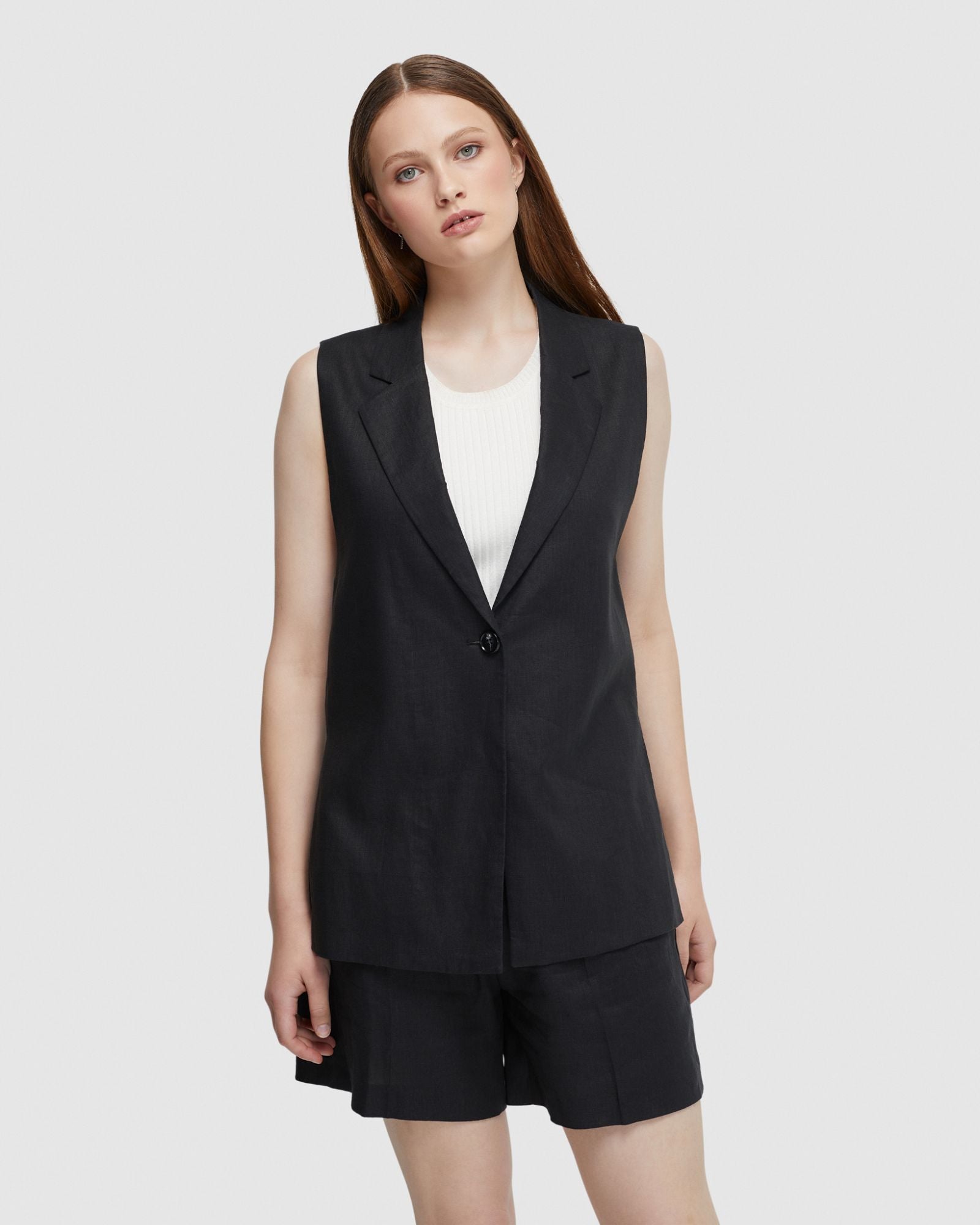 Scarlet Linen Waistcoat