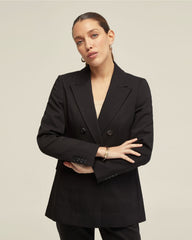 Jenna Cotton Blend Double Breasted Blazer