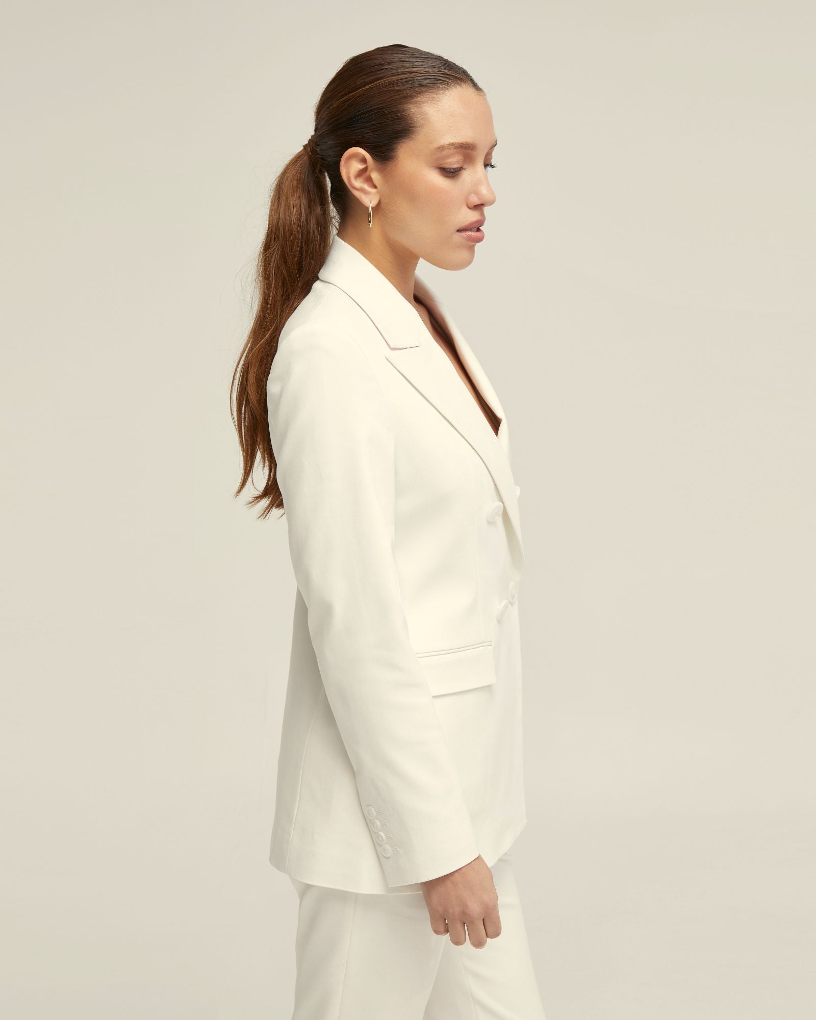 Jenna Cotton Blend Double Breasted Blazer