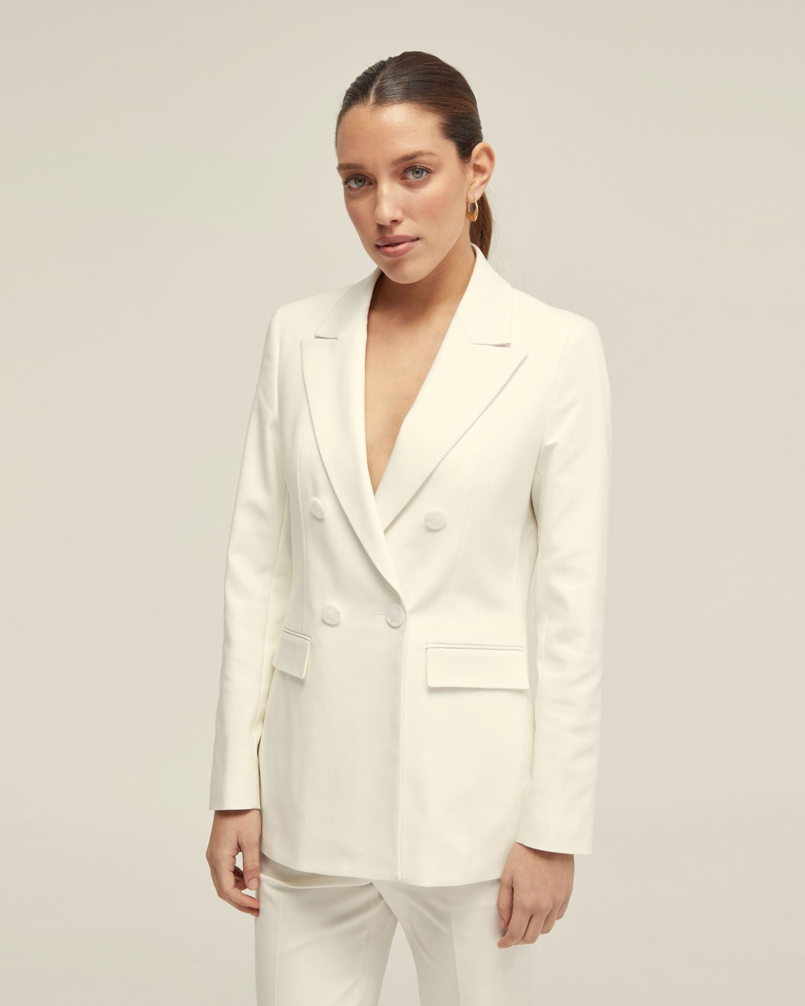 Jenna Cotton Blend Double Breasted Blazer