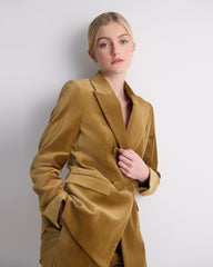 Jenna Double Breasted Stretch Velvet Blazer