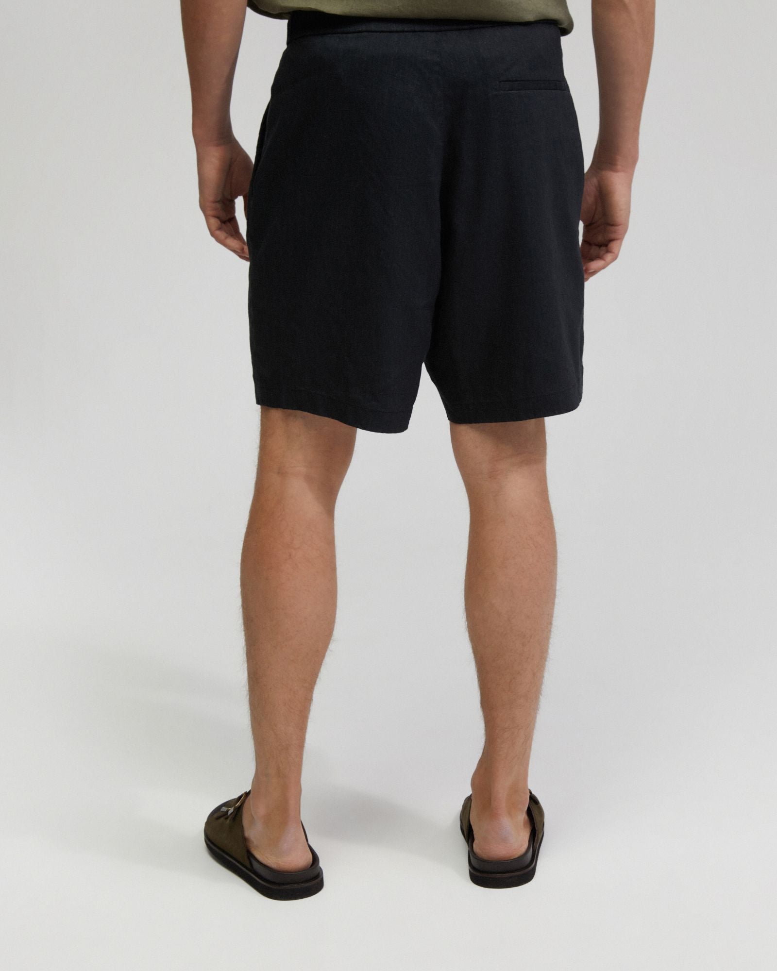 Rocco Zip Front Linen Blend Shorts