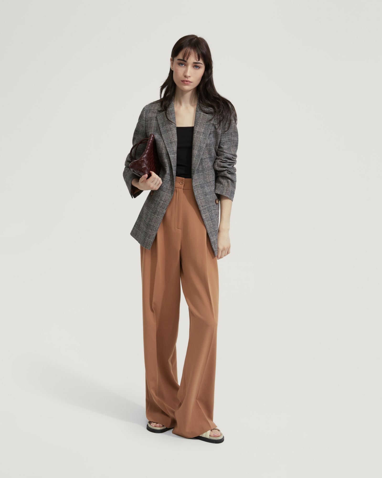 Avery Wool Blend Check Blazer