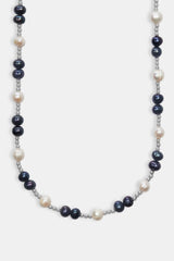 Oilslick Freshwater Pearl & Bead Necklace - White