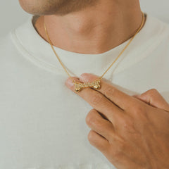 Beware Bone Necklace - Gold