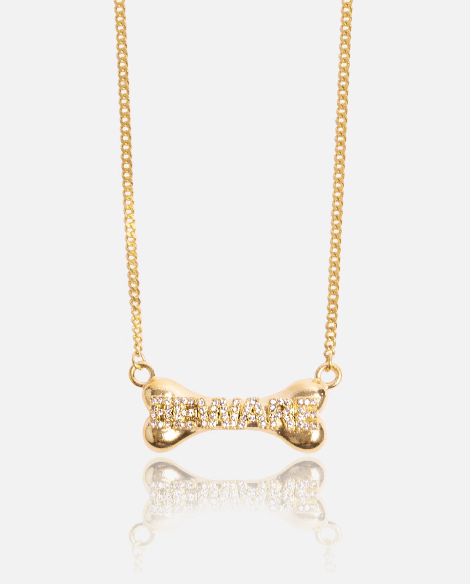 Beware Bone Necklace - Gold